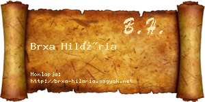 Brxa Hilária névjegykártya